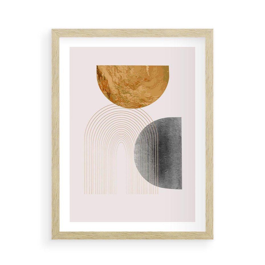 Plakat w ramie 50x70 - Nowoczesna Sztuka Geometrii - nowoczesna sztuka, modern - rama drewno