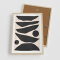 Plakat w ramie 50x70 - Modernistyczna Abstrakcja w Czerni i Bieli - abstrakcja, czarno biała grafika - rama drewno