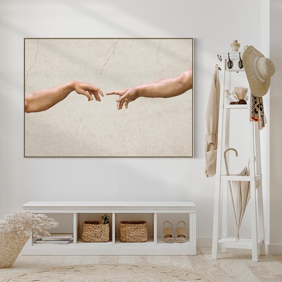 Obraz w ramie 70x50 - Antyczna Twórczość - inspiracja, Michał Anioł - rama drewno