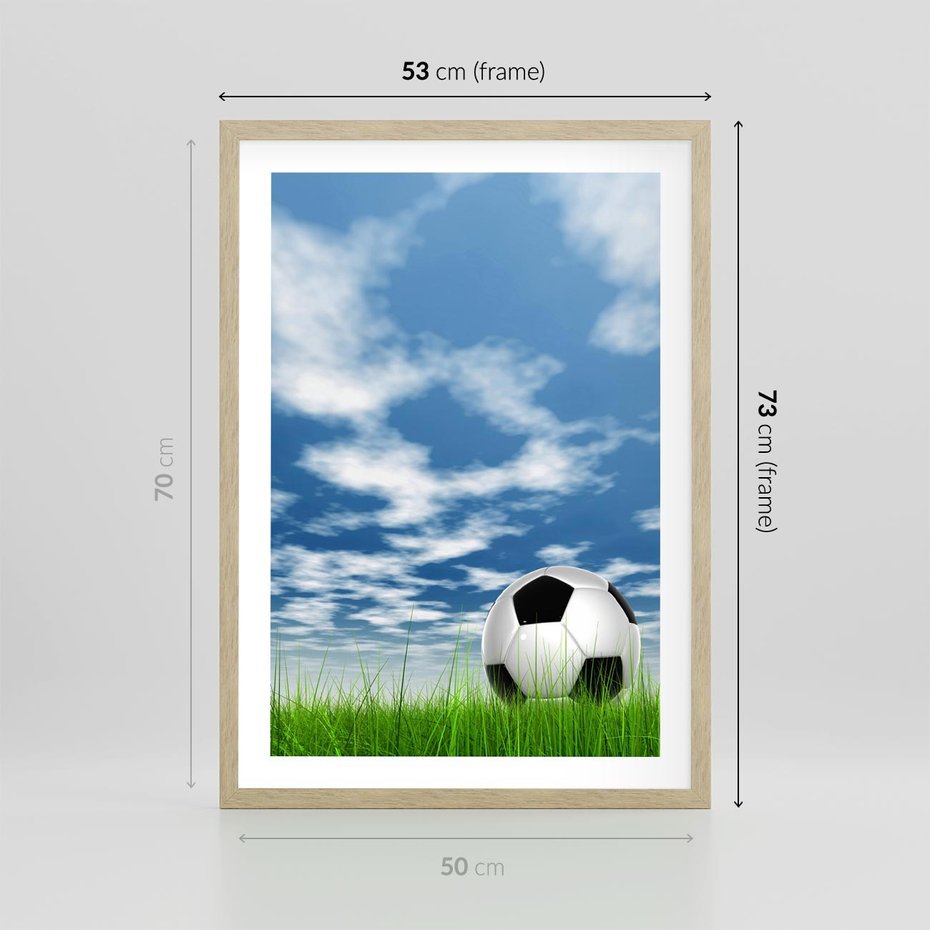 Plakat w ramie 50x70 - Piłkarska Pasja - piłka, nożna - rama drewno