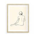 Plakat w ramie 50x70 - Akt w Minimalizmie - kobieta akt, minimalizm - rama drewno