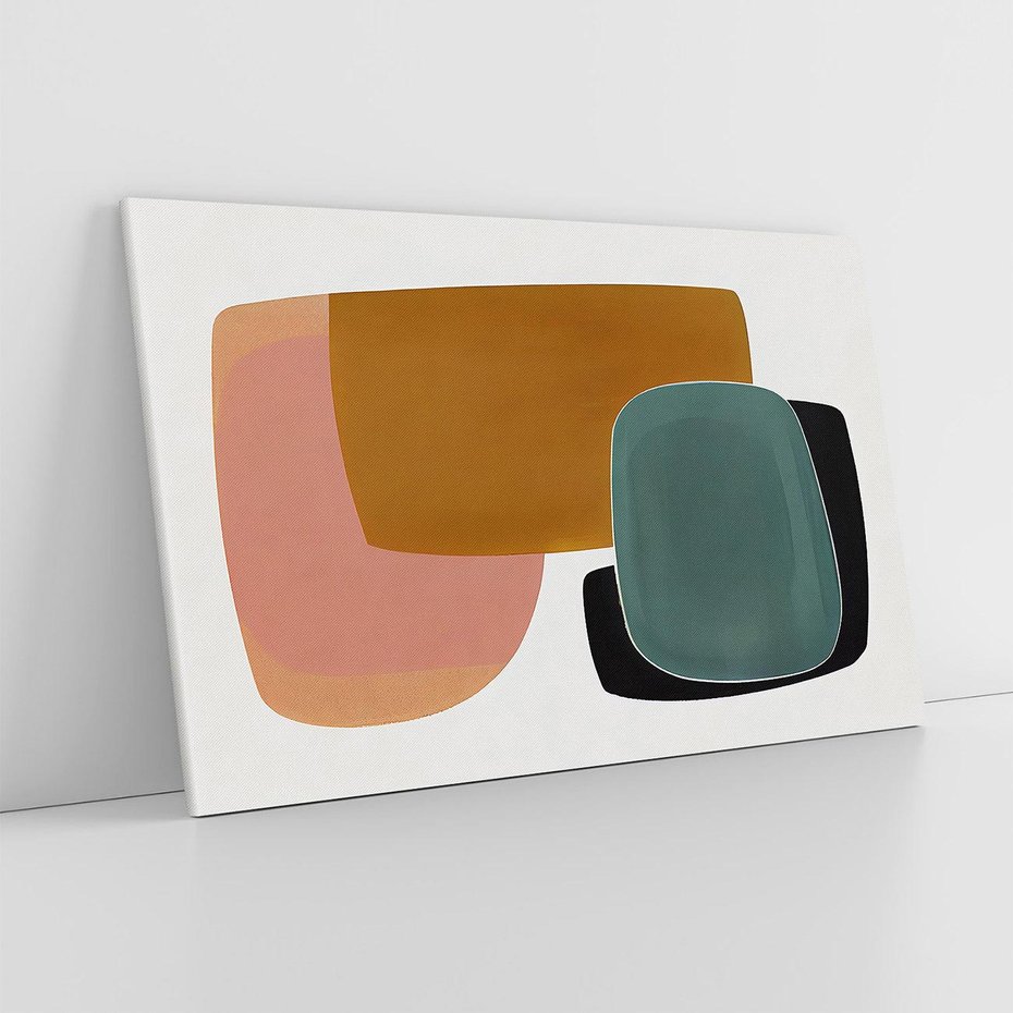 Obraz na płótnie 120x80 - Emocje w akwarelach - geometryczne dziwne kształty, turkusowy