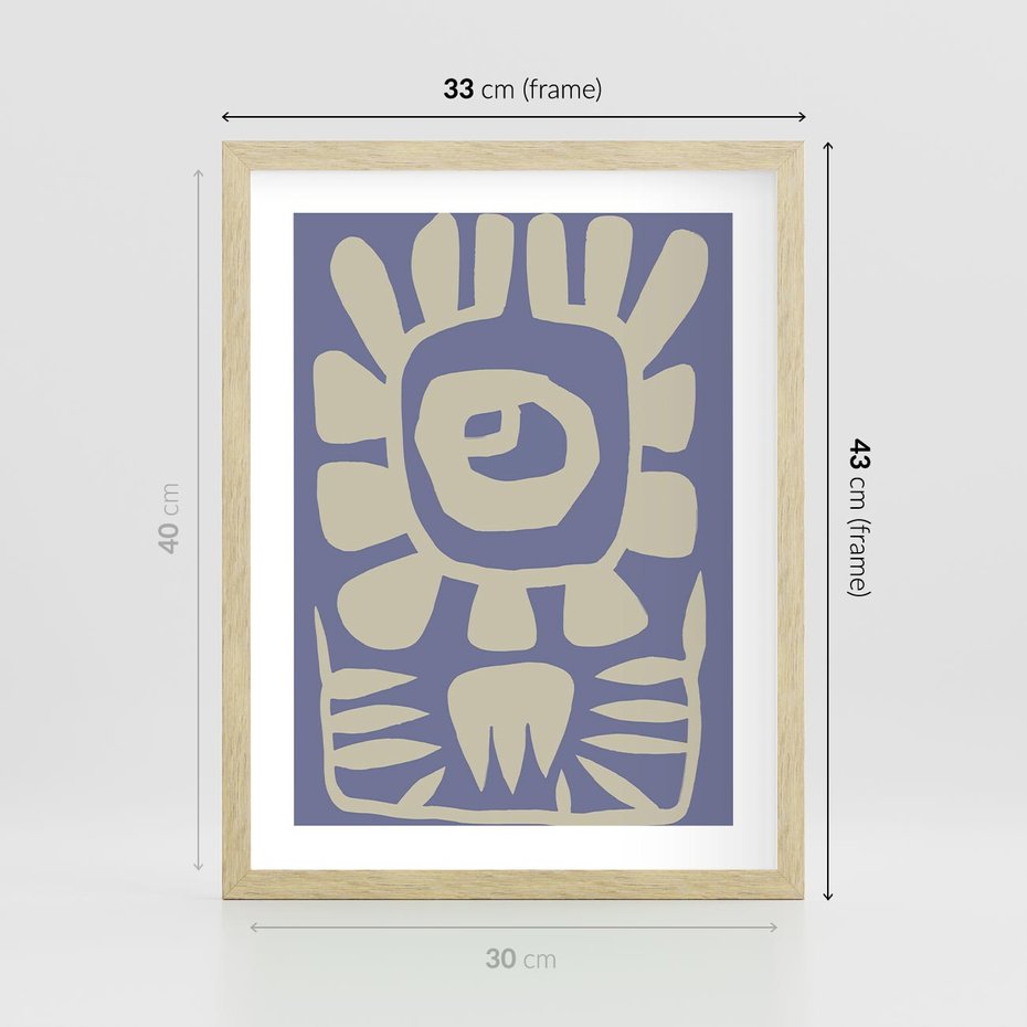 Plakat w ramie 30x40 - Widok Abstrakcyjny - skandynawski styl, plakat - rama drewno