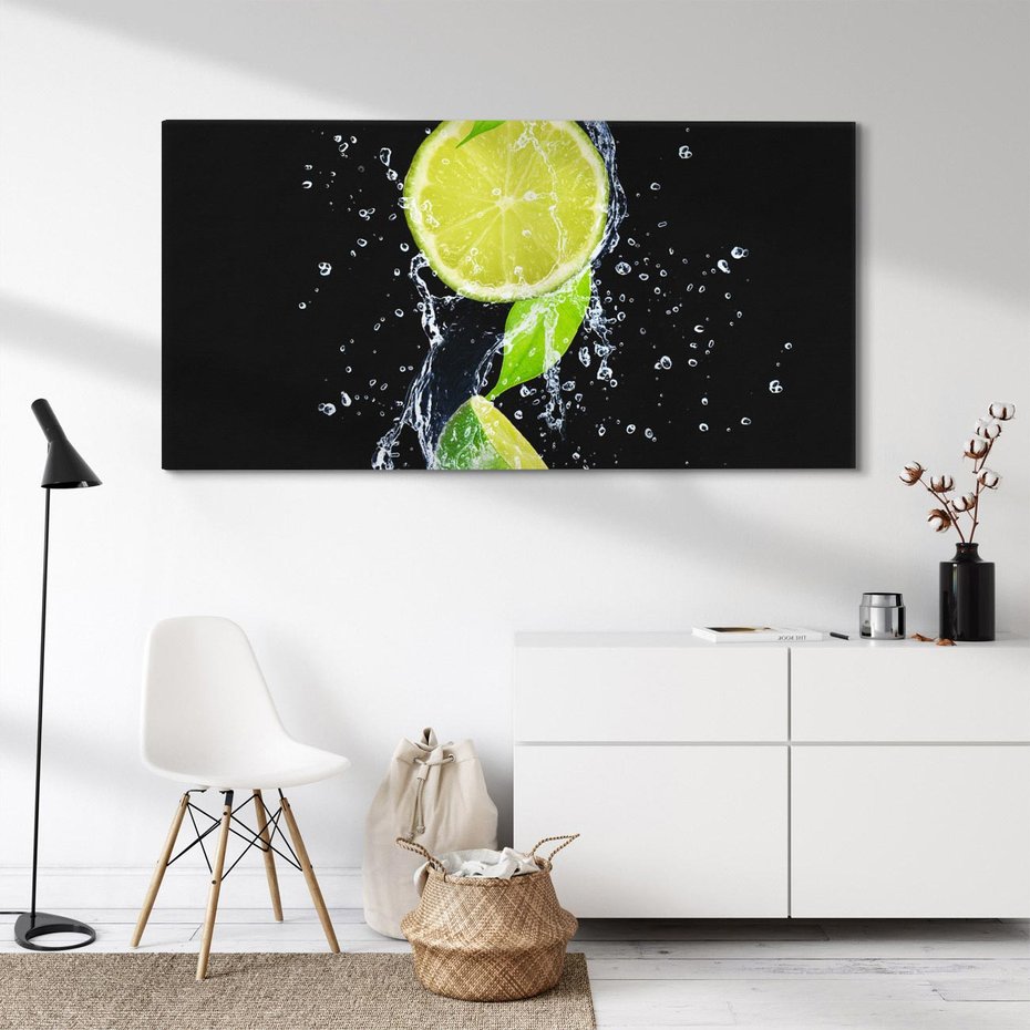 Obraz na płótnie 120x60 - Świeżość Cytrusów - limonki, cytryny
