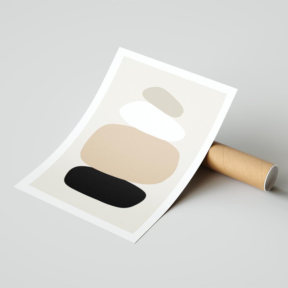 Plakat bez ramy 50x70 - Zgeometryzowane Kształty - modernistyczny plakat, obłe kształty