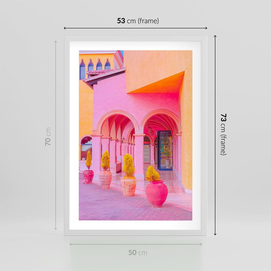 Plakat w ramie 50x70 - Marokańskie pastele - marokański, pastele - rama biała