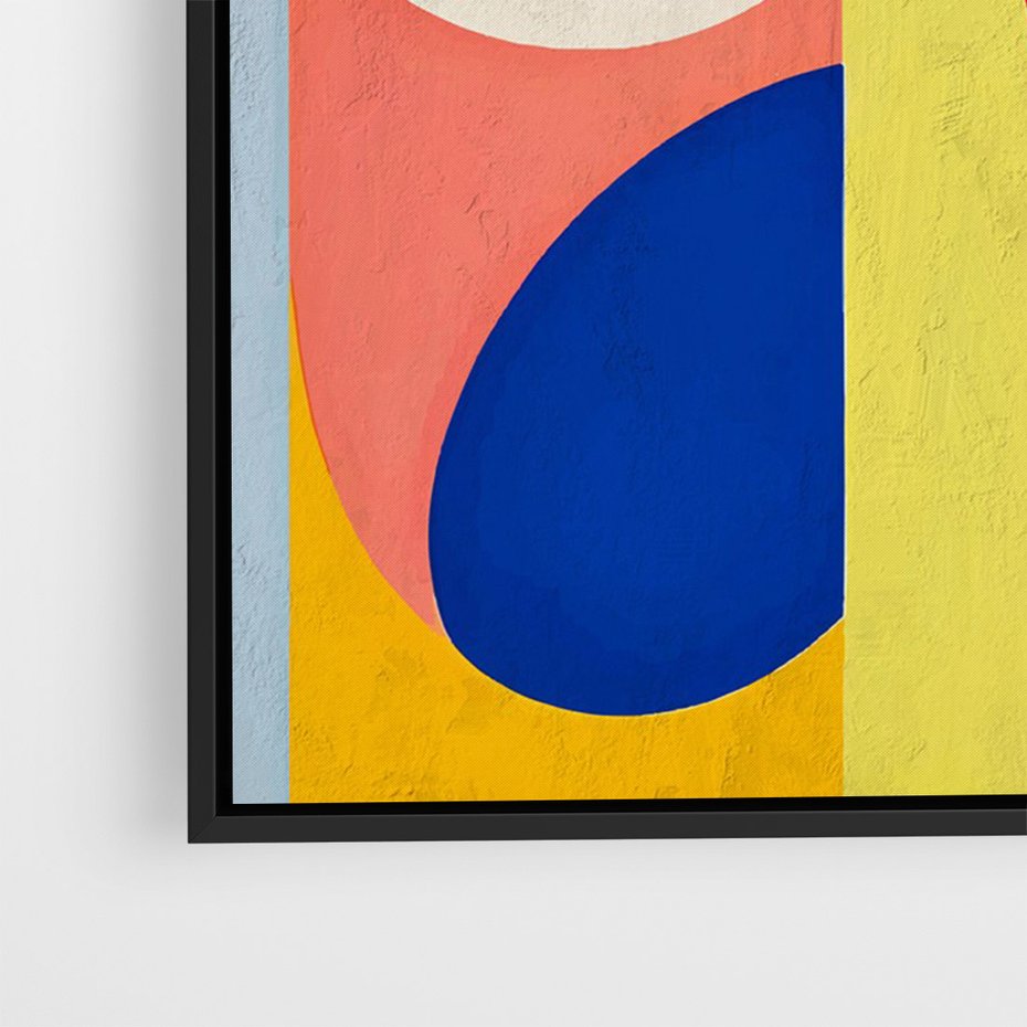 Obraz w ramie 50x70 - Harmonia Kolorowych Impulsów - abstrakcyjne geometryczne kształty, olejny obraz - rama czarna