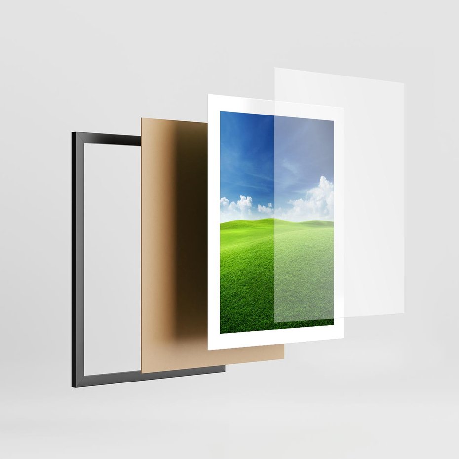 Plakat w ramie 30x40 - Łąka pod Niebem - łąka, niebo - rama czarna