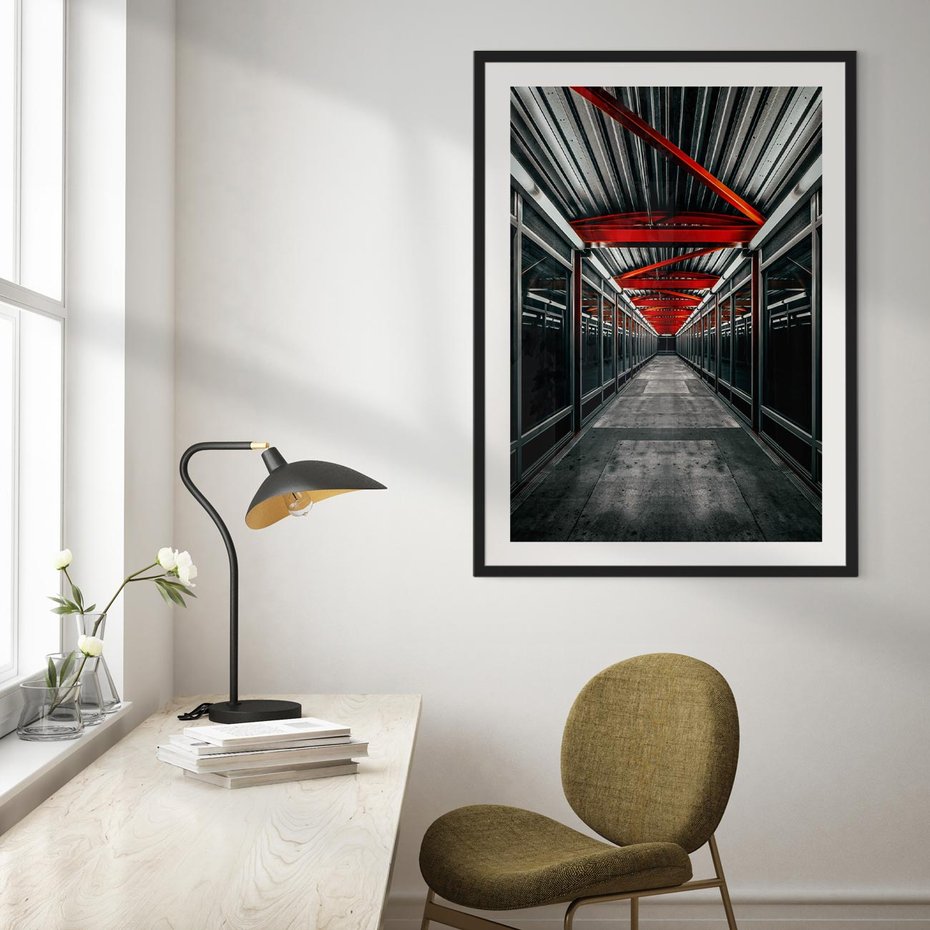 Plakat bez ramy 30x40 - Nieskończoność Przestrzeni - korytarz, perspektywa