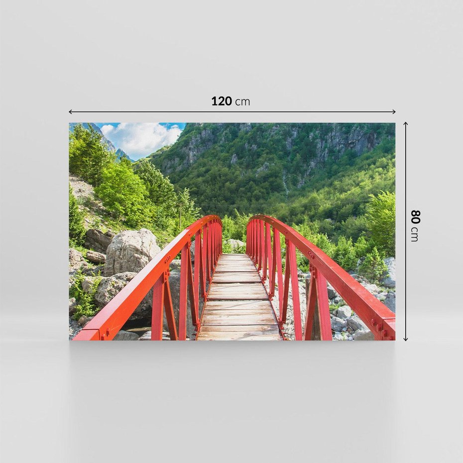 Obraz na płótnie 120x80 - Most do przygody - góry, most