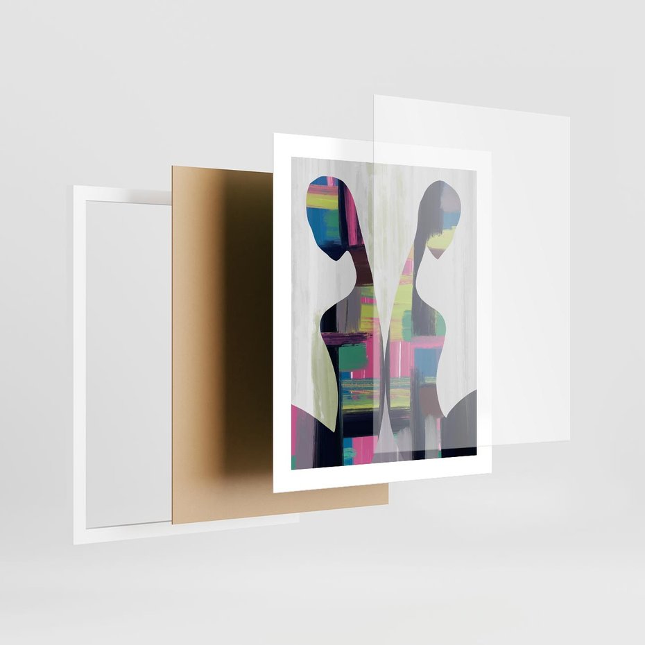 Plakat w ramie 40x50 - Nowa Era - abstrakcyjny plakat, nowoczesna sztuka - rama biała