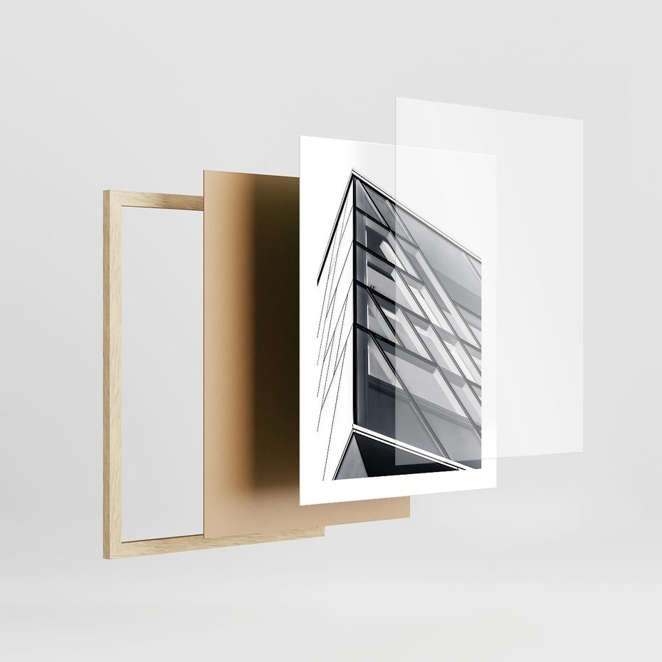 Plakat w ramie 30x40 - Architektura Przyszłości: Czarno-Białe Ujęcie - nowoczesna architektura, czarno białe zdjęcie - rama drewno