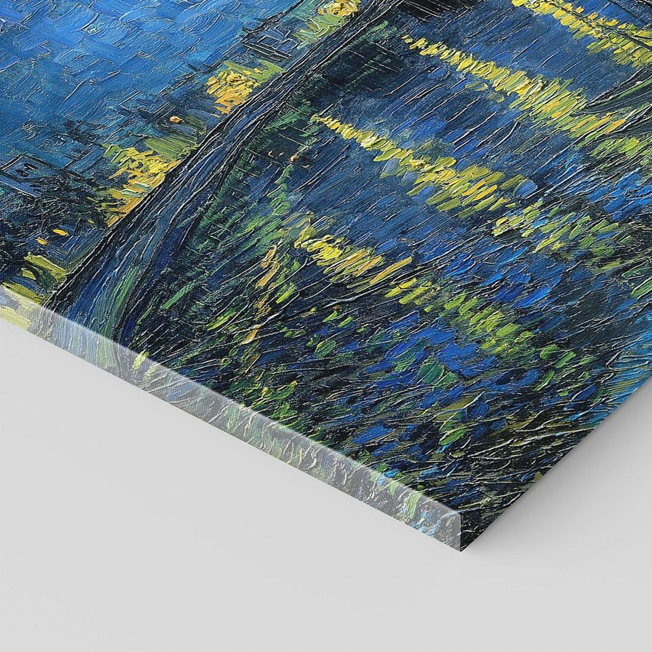 Obraz na płótnie 100x70 - "Starry Night Over the Rhone" (1888) Vincent van Gogh - Reprodukcja - reprodukcja, obraz na płótnie