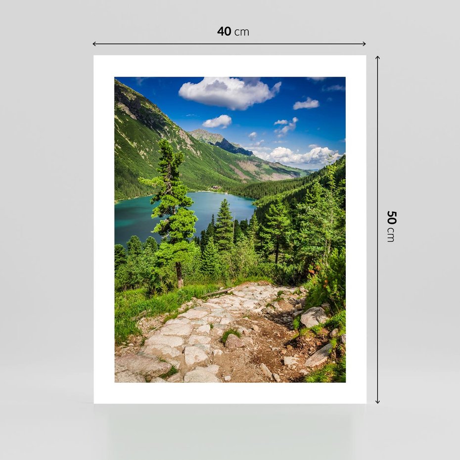 Plakat bez ramy 40x50 - Jezioro górskie: harmonia natury - jezioro, góry