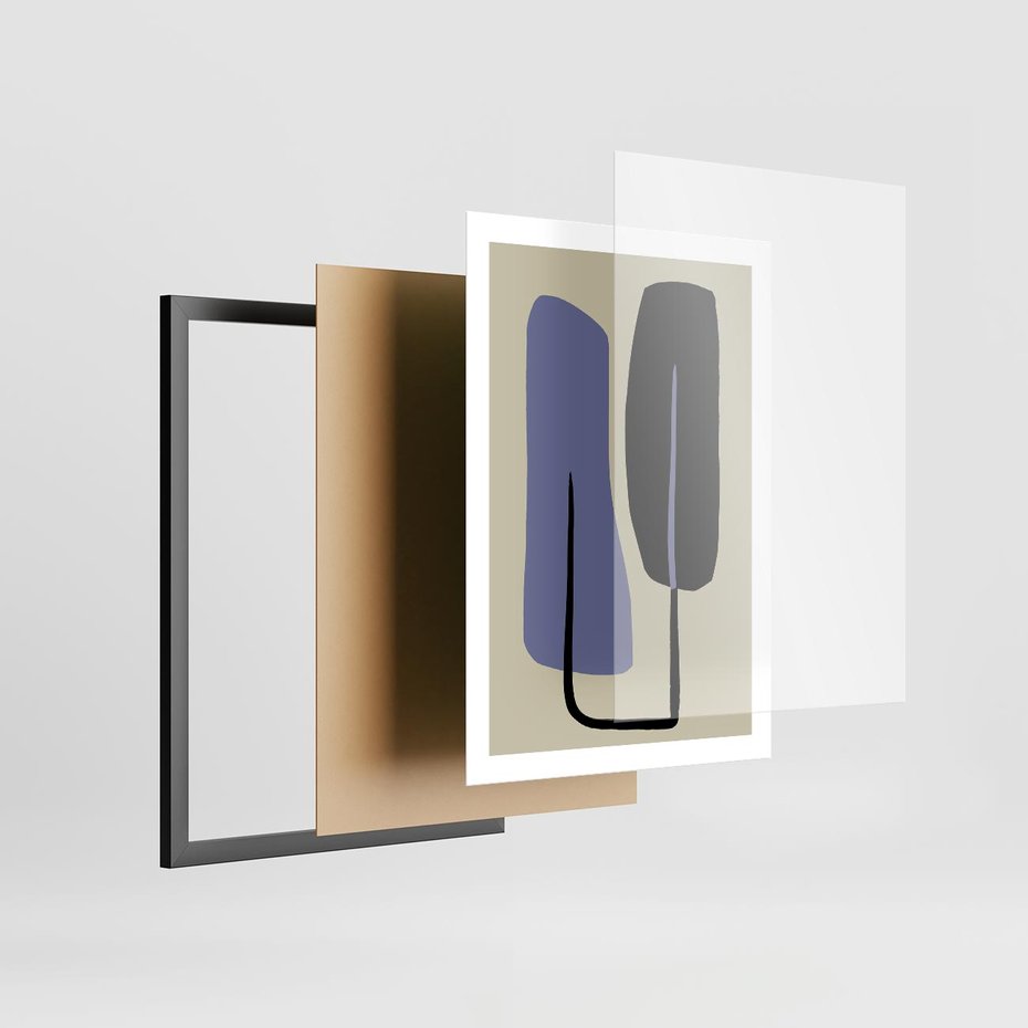 Plakat w ramie 50x70 - Harmonia Nowych Anomalii - minimalizm, boho plakat - rama czarna