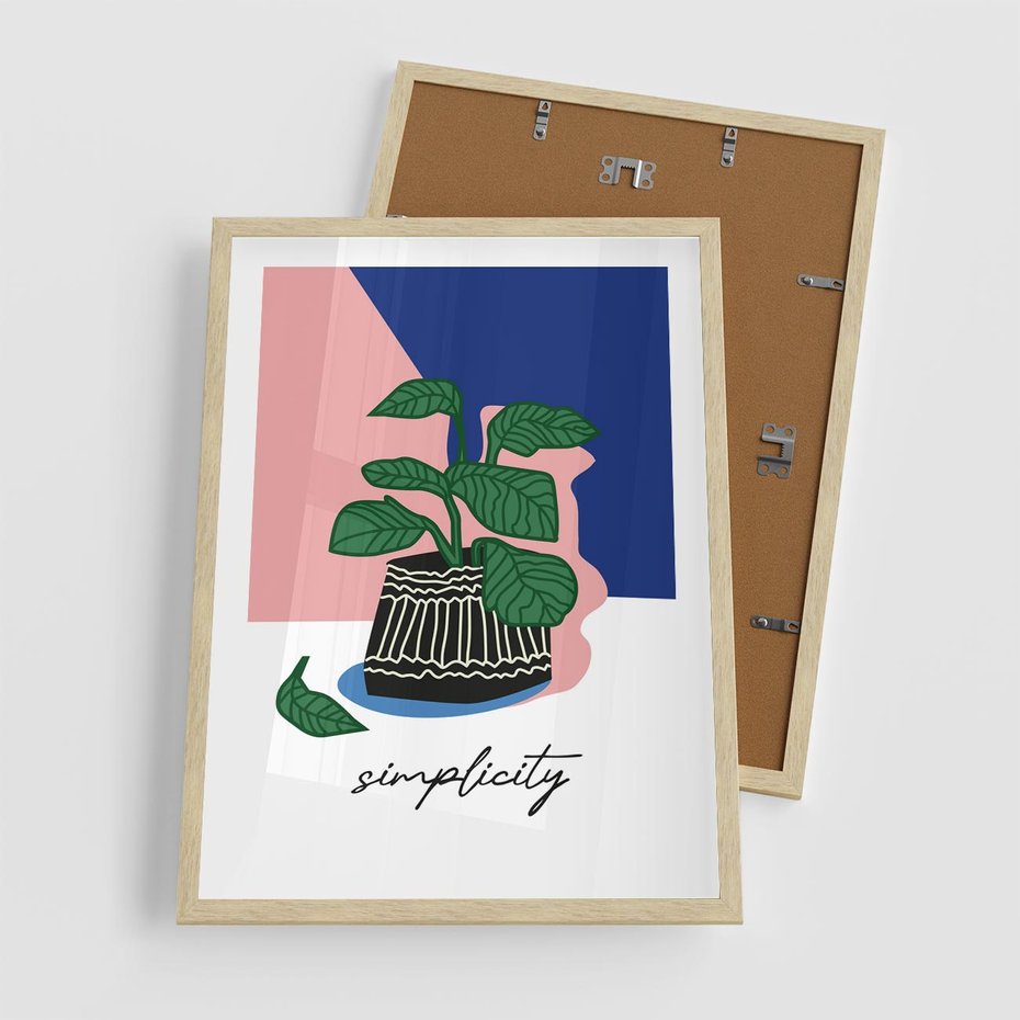 Plakat w ramie 50x70 - Tajemnicze Wibracje - tygrys, kwiaty - rama drewno