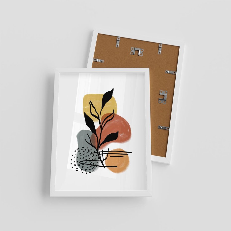 Plakat w ramie 30x40 - Energetyczne Refleksje - abstrakcja, sztuka nowoczesna - rama biała