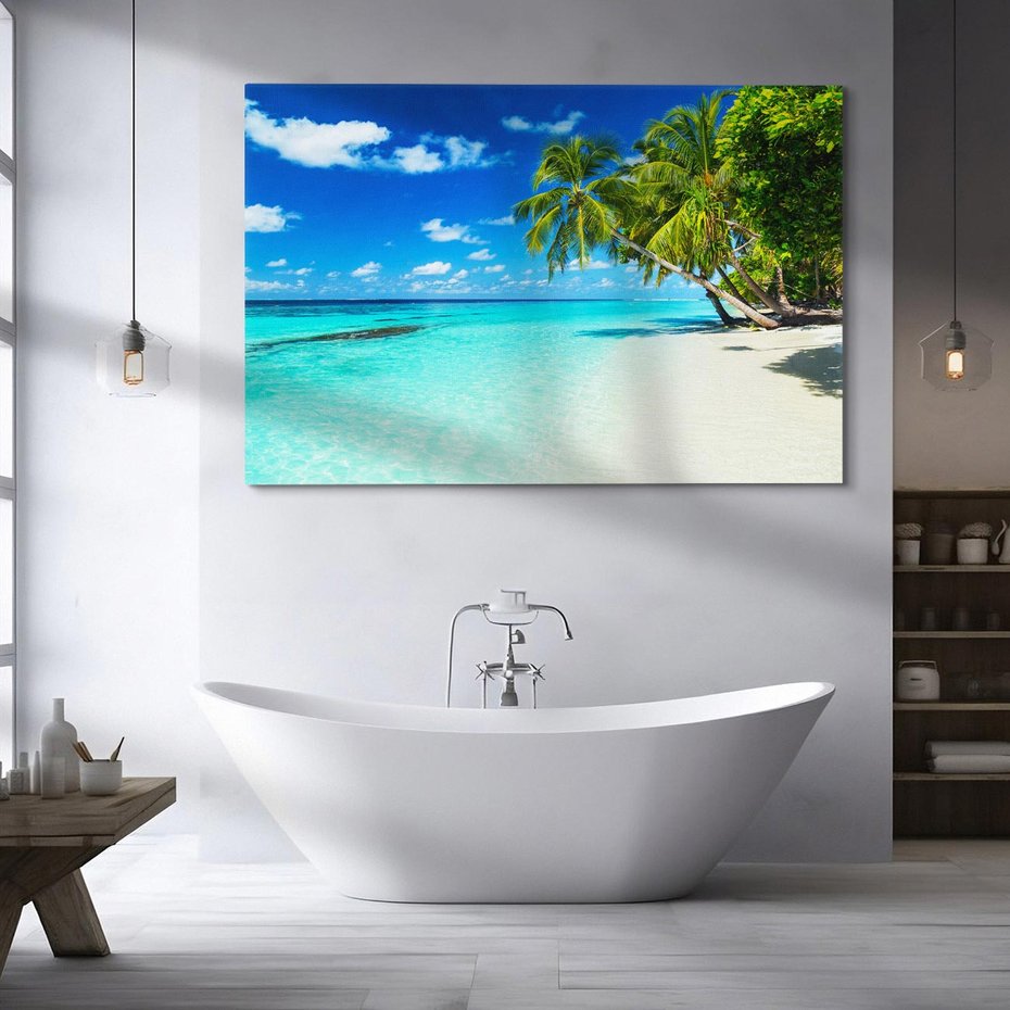 Obraz na płótnie 120x80 - Rajskie plaże na Malediwach - Malediwy, plaża