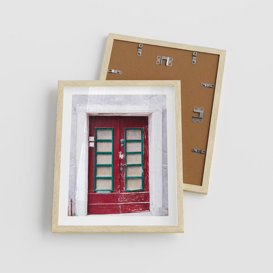 Plakat w ramie 40x50 - Retro Przez Drzwi - drzwi, retro - rama drewno