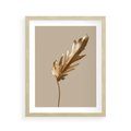 Plakat w ramie 40x50 - Piękno w Detalu - złoty, liść - rama drewno