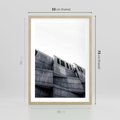 Plakat w ramie 50x70 - Surowa Elegancja Architektury - architektura, surowe formy - rama drewno