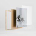 Zestaw obrazy w ramie 40x50 galeria - Plaża, palmy, relaks, typografia - rama drewno