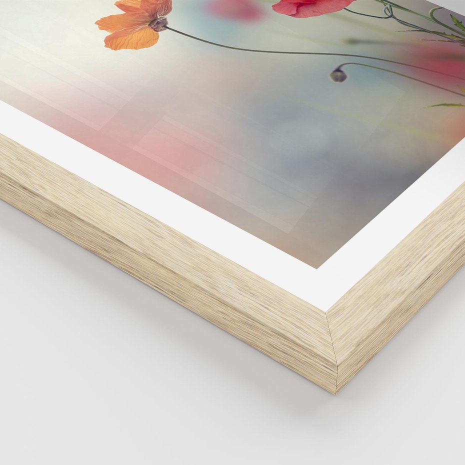 Plakat w ramie 40x50 - Urok natury - kwiaty, akwarela - rama drewno