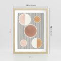 Plakat w ramie 30x40 - Rozplątane Granice - abstrakacyjna nowoczesna sztuka, koła okręgi - rama drewno