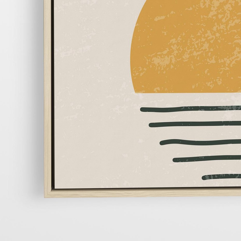 Obraz w ramie 50x50 - Krótka Forma - abstrakcyjna sztuka, boho kształty - rama drewno