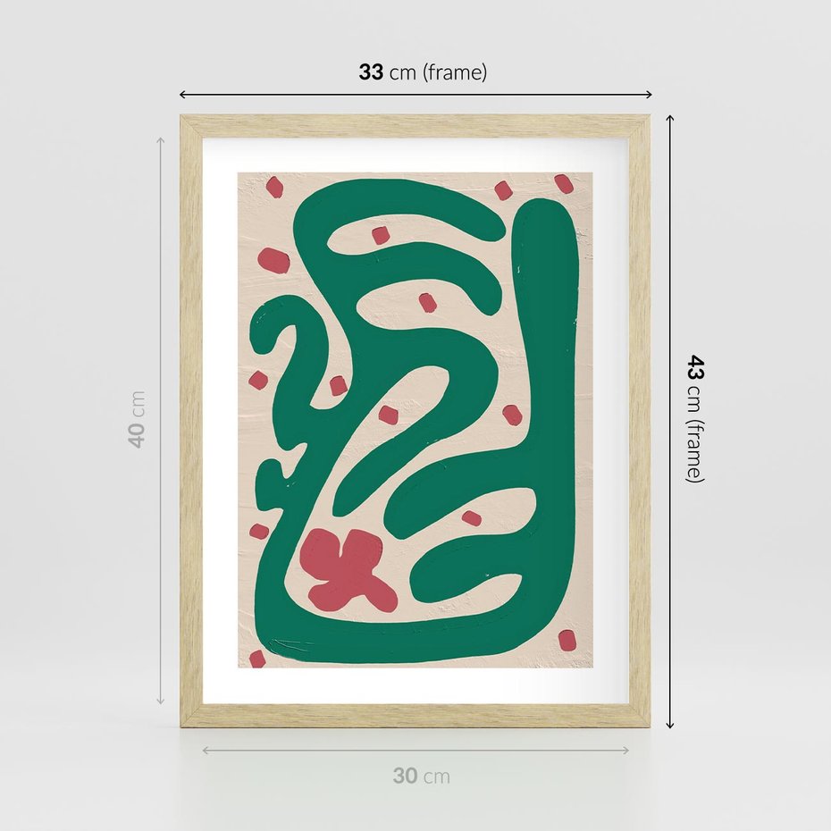 Plakat w ramie 30x40 - Boho Widoki - abstrakcyjny obraz, plakat - rama drewno