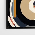 Obraz w ramie 50x50 - Wibracje Marzeń - abstrakcyjny obraz, geometryczne koła - rama czarna
