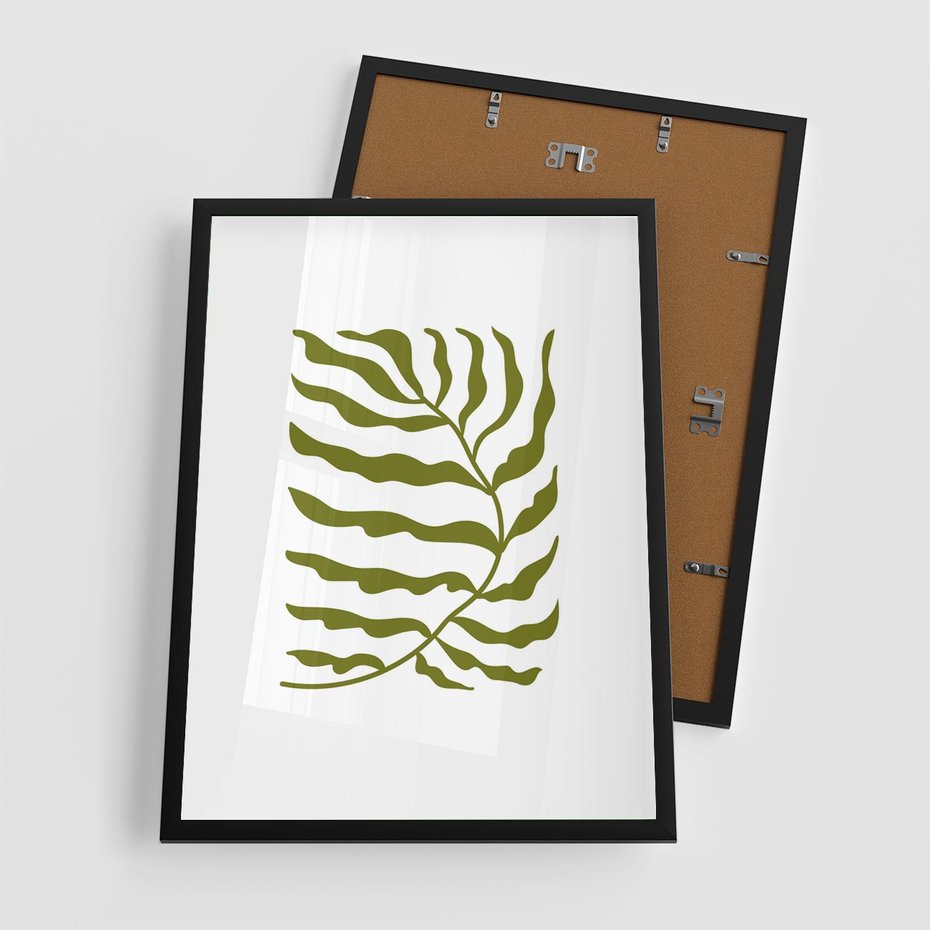 Plakat w ramie 50x70 - Rytmy Chaosu - roślina, gałązka - rama czarna