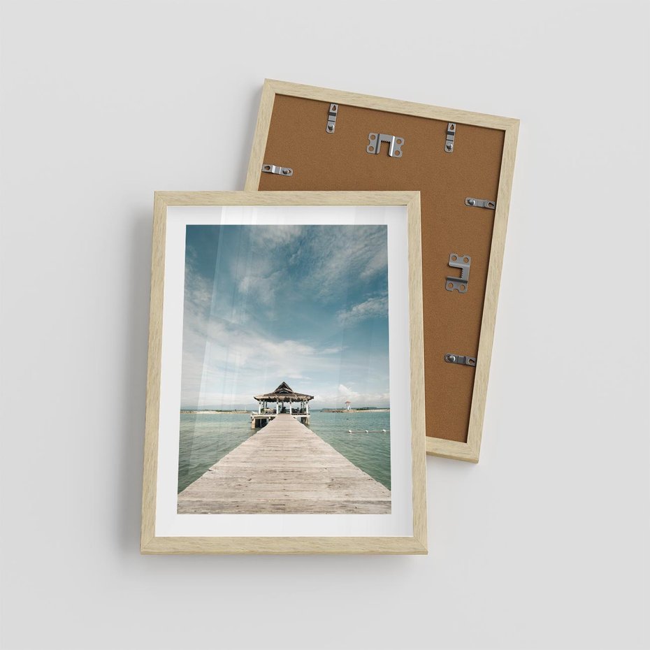 Plakat w ramie 30x40 - Magia Morza i Piękno Plaży - Hawaje, morze - rama drewno