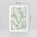 Plakat w ramie 50x70 - Oaza Zieleni - zielona abstrakcja, zgaszona zieleń - rama biała