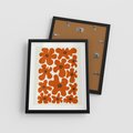 Plakat w ramie 40x50 - Wibracje Przestrzeni - abstrakcyjne czerwone kwiaty, kompozycja - rama czarna