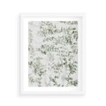 Plakat w ramie 40x50 - Delikatność Zieleni - zielone gałązki, listki - rama biała