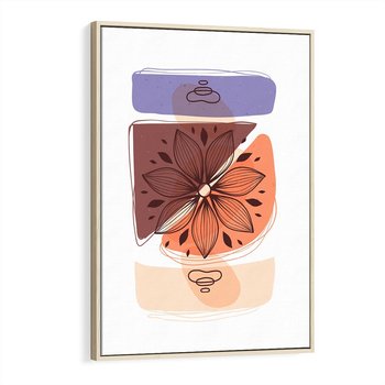 Obraz w ramie 50x70 - Kwiatowa Oaza - abstrakcyjna sztuka, plamy - rama drewno