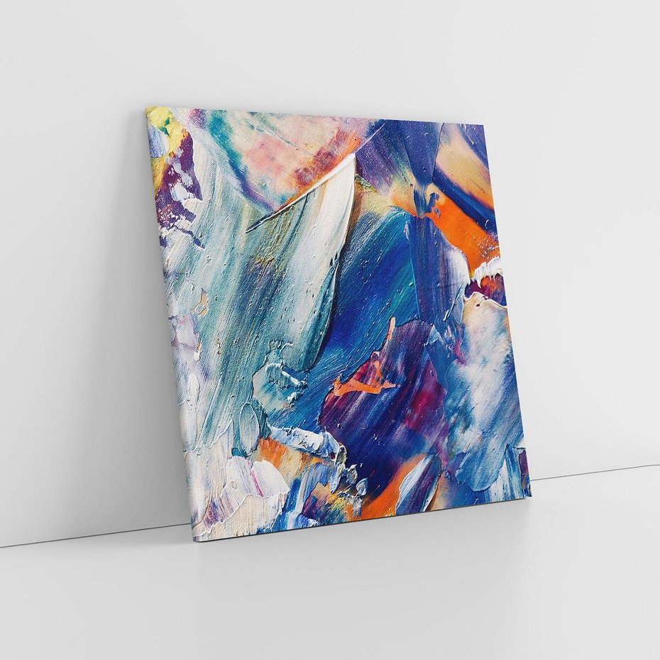 Obraz na płótnie 60x60 - Rytmy ukrytych pragnień - chaos i abstrakcja, plamy koloru