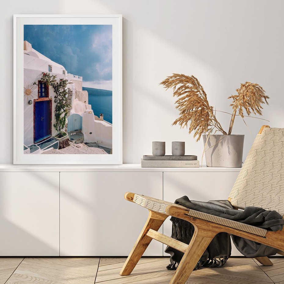 Plakat bez ramy 40x50 - Urok Greckiej Wyspy - Santorini, Grecja