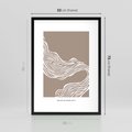 Plakat w ramie 50x70 - Harmonijne Granice - sztuka minimalizmu, biała rycina - rama czarna