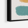 Obraz w ramie 50x50 - Wibracje Barw - abstrakcyjne akwarelowe plamy, nieregularne kreski - rama czarna