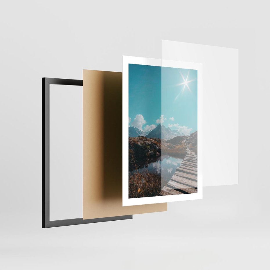 Plakat w ramie 50x70 - Inspirujący Pejzaż - ścieżka, górska - rama czarna