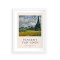 Plakat w ramie 30x40 - Pole z Cyprysami - reprodukcja obrazu, van gogh - rama biała