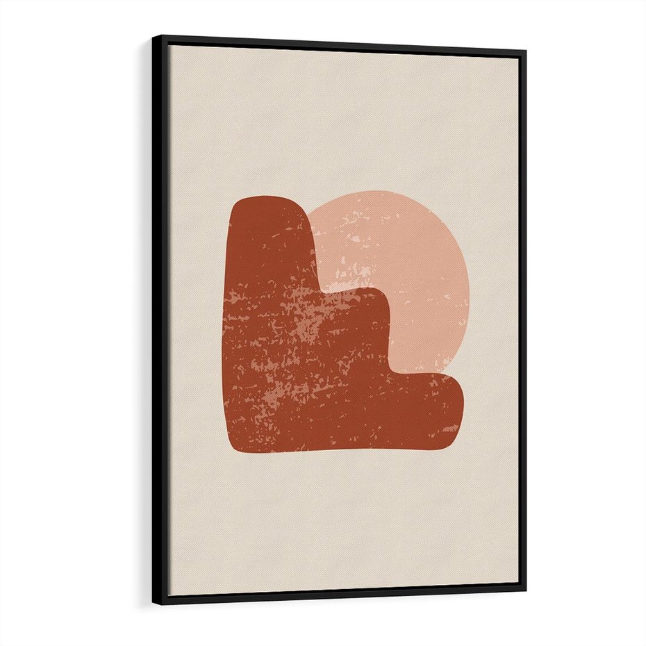 Obraz w ramie 70x100 - Przenikanie Granic - nowoczesny plakat, abstrakcyjne kształty - rama czarna