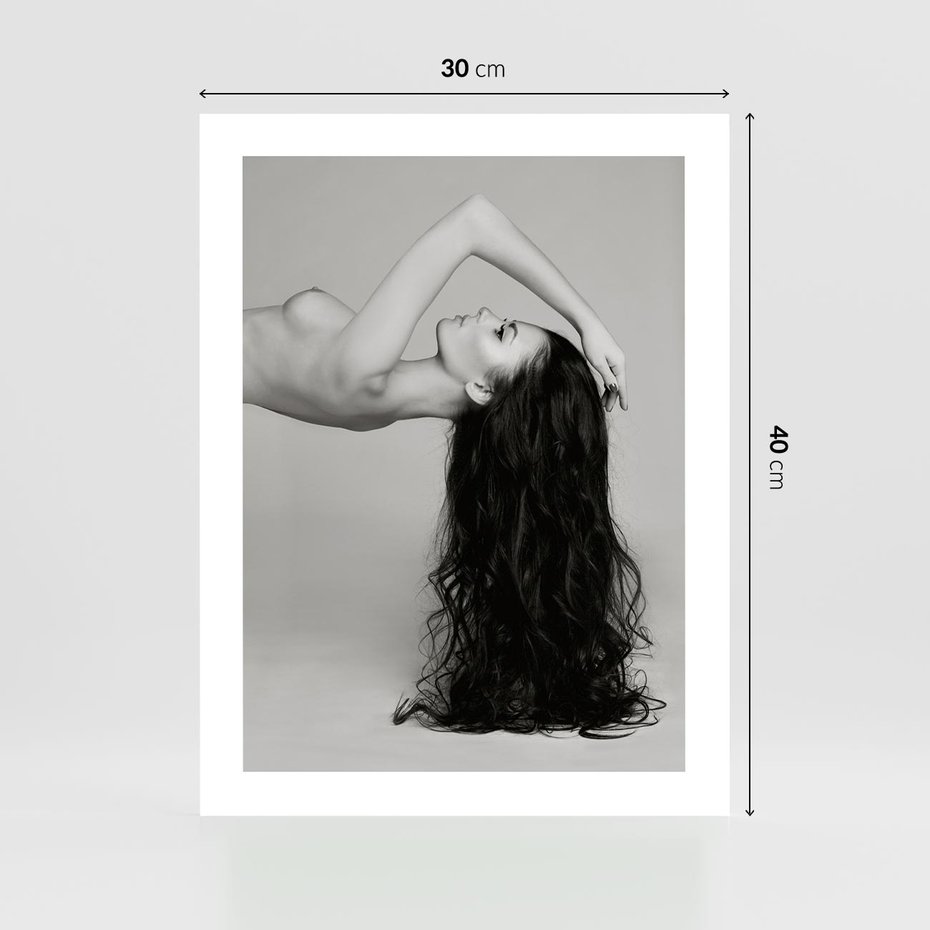 Plakat bez ramy 30x40 - Piękno włosów kobiety w ruchu - włosy, piękno