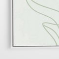 Obraz w ramie 50x50 - Zielona Równowaga Linii - abstrakcyjne delikatne zielone linie, nowoczesny plakat - rama biała