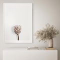 Plakat bez ramy 50x70 - Suszona Roślina na Białym Tle - minimalizm, suszona roślina
