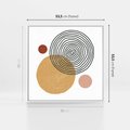 Obraz w ramie 50x50 - Wewnętrzne Formy - koła okręgi, abstrakcyjna nowoczesna sztuka - rama biała