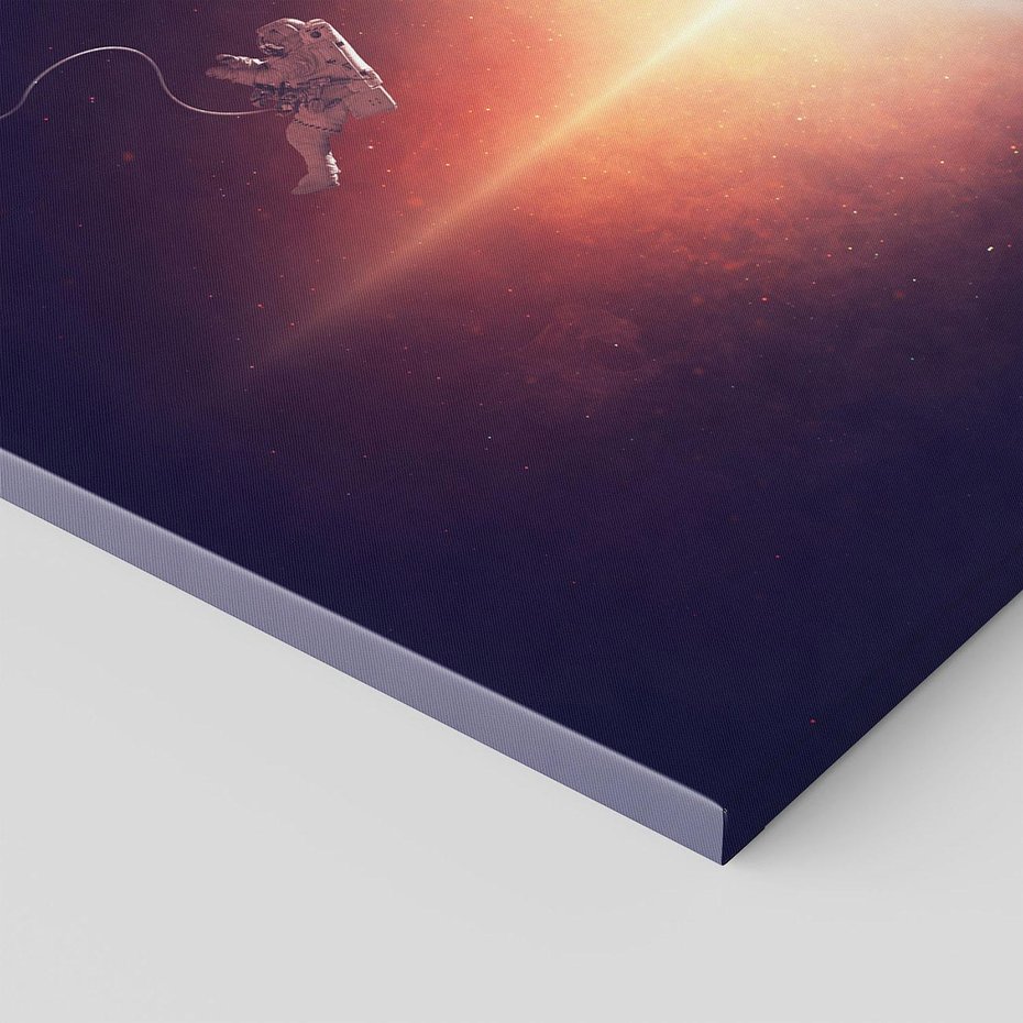 Obraz na płótnie 120x80 - Kosmiczne spotkanie: ziemia i słońce - kosmos, ziemia