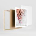 Plakat w ramie 40x50 - Paznokcie jak dzieło sztuki - paznokcie, manicure - rama drewno